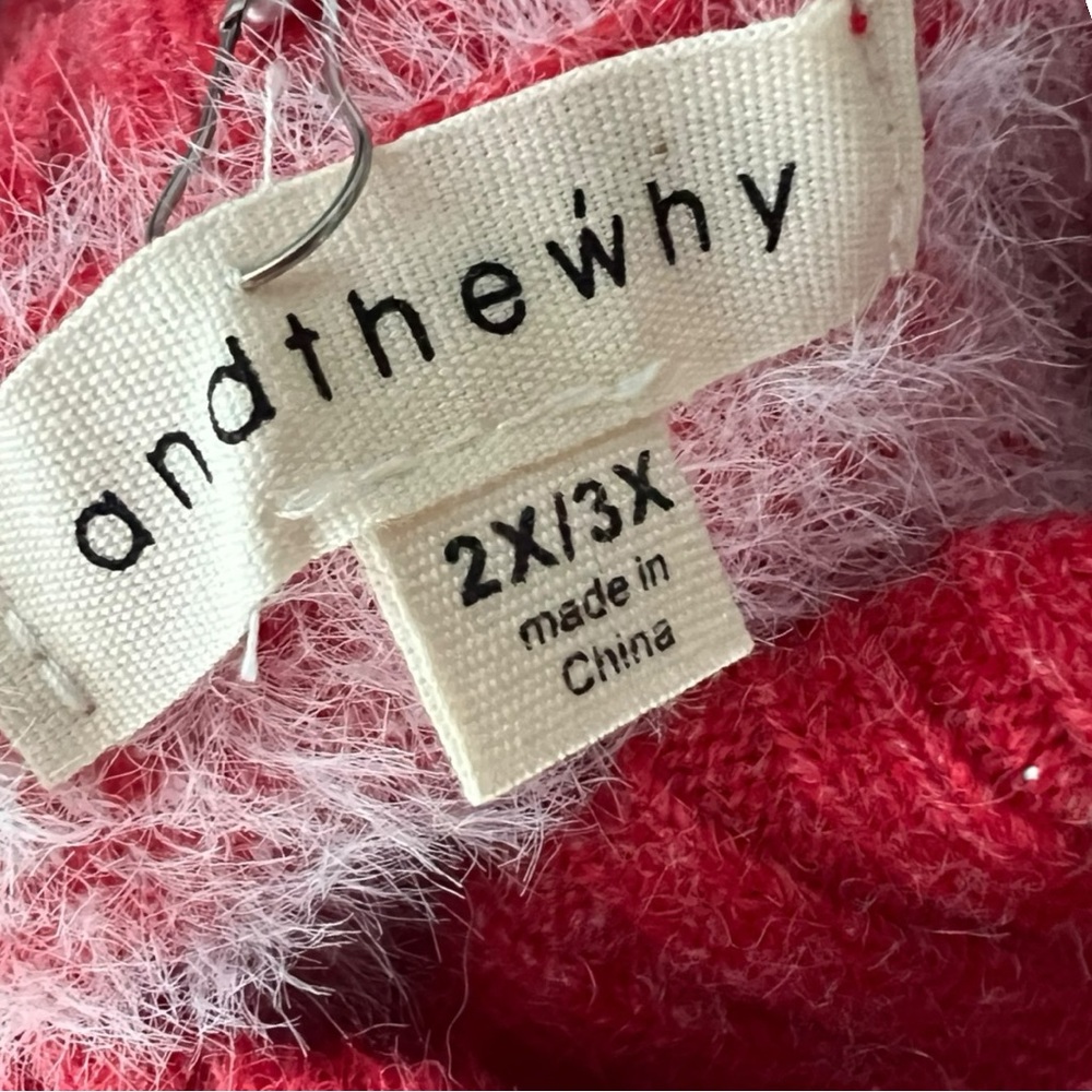 AND THE WHY holiday snowflake sweater 1X/2X, 2X/3X Combo size - Picture 8 of 14